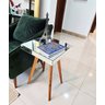 Mesa de Canto e Apoio de Sofá Pés Palito Retro Espelhada Ônix - Demoglass - 4
