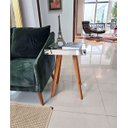 Ver imagem 3 de Mesa de Canto e Apoio de Sofá Pés Palito Retro Espelhada Ônix - Demoglass