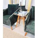 Ver imagem 6 de Mesa de Canto e Apoio de Sofá Pés Palito Retro Espelhada Ônix - Demoglass