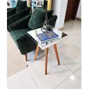 Ver imagem 1 de Mesa de Canto e Apoio de Sofá Pés Palito Retro Espelhada Ônix - Demoglass