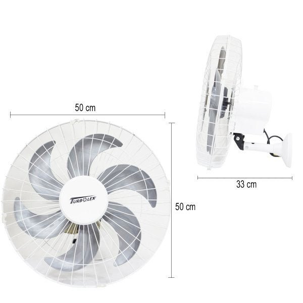 Ventilador Parede 50cm 200W Industrial Turbo Turbão 6 Pás Bivolt 110V 220V Branco Vitalex - 3