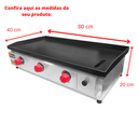 Ver imagem 3 de Chapa de Lanche Industrial à Gás 80x40cm 5mm - Metalfour
