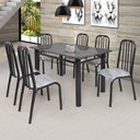 Ver imagem 1 de Conjunto de Mesa com 6 Cadeiras Ciplafe Granito Craquelado