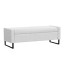 Ver imagem 1 de Recamier Bau Paris Base de Metal 1,20m Suede Branco - Inova Decorações