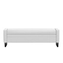 Ver imagem 3 de Recamier Bau Paris Base de Metal 1,20m Suede Branco - Inova Decorações