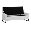 Ver imagem 2 de Recamier Bau Paris Base de Metal 1,20m Suede Branco - Inova Decorações