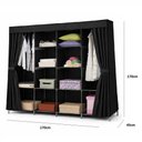 Ver imagem 4 de Guarda Roupa Organizador Gigante 12 Prateleira Cabideiro Portatil Quarto Praia Desmontavel Preto