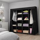 Ver imagem 3 de Guarda Roupa Organizador Gigante 12 Prateleira Cabideiro Portatil Quarto Praia Desmontavel Preto