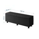 Ver imagem 2 de Baú Sapateira Estofada Casal Queen Size 160 Cm Marte Veludo Skybox Preto