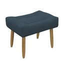 Ver imagem 3 de Puff Banqueta Decorativo Pés Madeira Azul Marinho