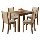 Ver imagem 3 de Conjunto Sala de Jantar Cíntia Madesa Mesa Tampo de Madeira 4 Cadeiras - Rustic/crema/sintético