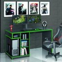 Ver imagem 1 de Mesa Gamer Idl xp 500 136cm Espresso Móveis Preto E Verde