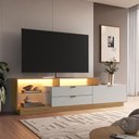 Ver imagem 2 de Rack para TV até 55 Polegadas 200cm com Nichos 2 Gavetas Prateleira de Virdro e Iluminação em LED