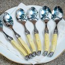 Ver imagem 2 de Conjunto de 6 COLHERES Laguiole LA TOUR Luxo com elegante bandeja de madeira- marfim