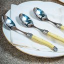 Ver imagem 3 de Conjunto de 6 COLHERES Laguiole LA TOUR Luxo com elegante bandeja de madeira- marfim