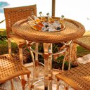 Ver imagem 2 de Conjunto de 4 Banquetas Madri e Bistrô com Balde em Alumínio Trama