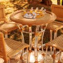 Ver imagem 3 de Conjunto de 4 Banquetas Madri e Bistrô com Balde em Alumínio Trama