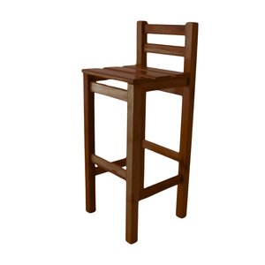 Banqueta Alta em Madeira Maciça Reforçada Imbuia