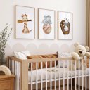 Ver imagem 3 de Kit 3 Quadros Decorativos Infantil - Safari Esportistas Nos - 40x60 - Moldura Madeira