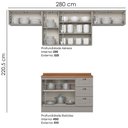 Ver imagem 4 de Cozinha Modulada 5 Pecas 280cm Americana Cinza Nature Henn