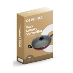 Panela Wok Frigideira Alta Nº32 C/tampa Vidro Antiaderente - 6 Panela Wok Frigideira Alta Nº32 C/tampa Vidro Antiaderente - 6