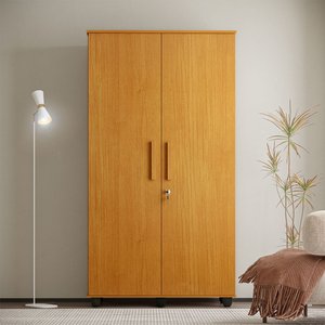 Guarda Roupa Solteiro Multiuso sem Gaveta Reforçado Ouro Fechadura com Chave Nature