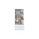 Ver imagem 3 de Guarda Roupa Solteiro 2 Portas e 2 Gavetas Labirinto Branco - Henn