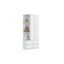 Ver imagem 1 de Guarda Roupa Solteiro 2 Portas e 2 Gavetas Labirinto Branco - Henn