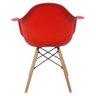 Kit 2 Cadeiras Charles Eames Eiffel Design Wood com Braços - Vermelho - 5