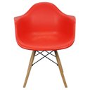 Ver imagem 3 de Kit 2 Cadeiras Charles Eames Eiffel Design Wood com Braços - Vermelho