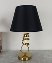Ver imagem 1 de Abajur Moderno Maia Dourado com Cúpula Preta para Sala de Estar, Quartos, Cabeceira de Cama