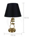 Ver imagem 3 de Abajur Moderno Maia Dourado com Cúpula Preta para Sala de Estar, Quartos, Cabeceira de Cama