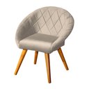 Ver imagem 3 de Kit 2 Poltronas Estofada Decorativa Canastra em Veludo Base Madeira Maciça - Bege