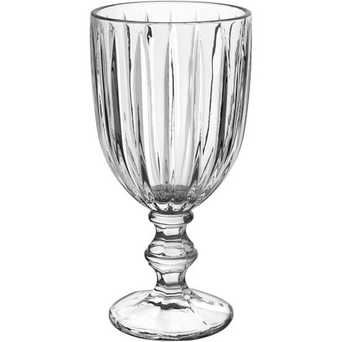 Kiit 6 Taças Vinho Água Home&co Lapidado Vidro 280ml 16x8x8cm Transparente
