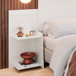 Cabeceira com Nichos Inteligentes – Praticidade P Seu Quarto:branco - 4
