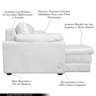 Sofá Decorativo Piece Bipartido Retrátil Sala de Estar 250cm Couro Branco G58 - Gran Belo - 3