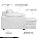 Ver imagem 3 de Sofá Decorativo Piece Bipartido Retrátil Sala de Estar 250cm Couro Branco G58 - Gran Belo
