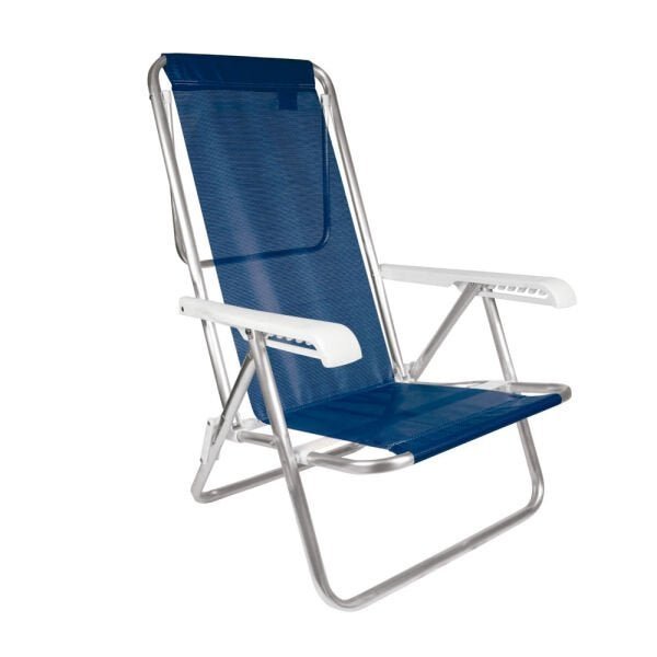 Cadeira Reclinável Alumínio 8 Posições Azul Marinho - 1