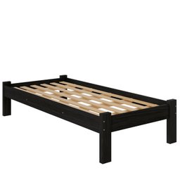 Cama Solteiro Turca New Madeira Maciça Cor Preto - 1