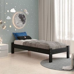 Cama Solteiro Turca New Madeira Maciça Cor Preto - 3