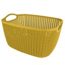 Ver imagem 2 de Cesto Trançado Retangular Alto Grande Mostarda