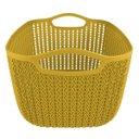 Ver imagem 3 de Cesto Trançado Retangular Alto Grande Mostarda