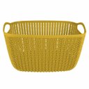Ver imagem 1 de Cesto Trançado Retangular Alto Grande Mostarda