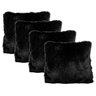 Kit 4 capas felpuda para almofada 45x45 preta pelo alto - 2