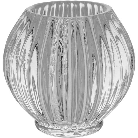 Castiçal Vidro Transparente 9X9X9Cm Gs
