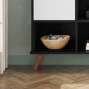 Ver imagem 3 de Nicho Organizador Multifuncional 6 Nichos 3 Gavetas Pés Retrô Cube Q01 Preto/Branco - Mpozenato