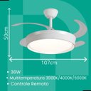 Ver imagem 2 de Ventilador de Teto Chase Branco Id618 com Led 36w Multicolor Dimerizável e Controle Remoto