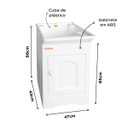 Ver imagem 2 de Gabinete Tanque com Esfregador 26 Litros Espaço Torneira Branco MAKO001