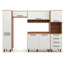 Ver imagem 2 de Cozinha Compacta 5 Peças 7 Portas 4 Gavetas Evolution Plus Branco/Freijó/Off-White