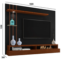 Ver imagem 3 de Painel Estante Suspenso Moderno Mdf Tv 55" com Nichos para Sala